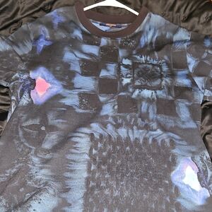 Louis Vuitton Blue and Black Short Sleeve Tee